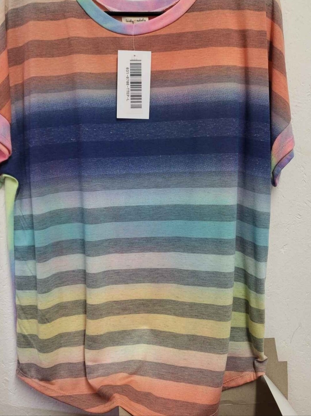 Rainbow Stripe Short Sleeve Tee - Multicolor